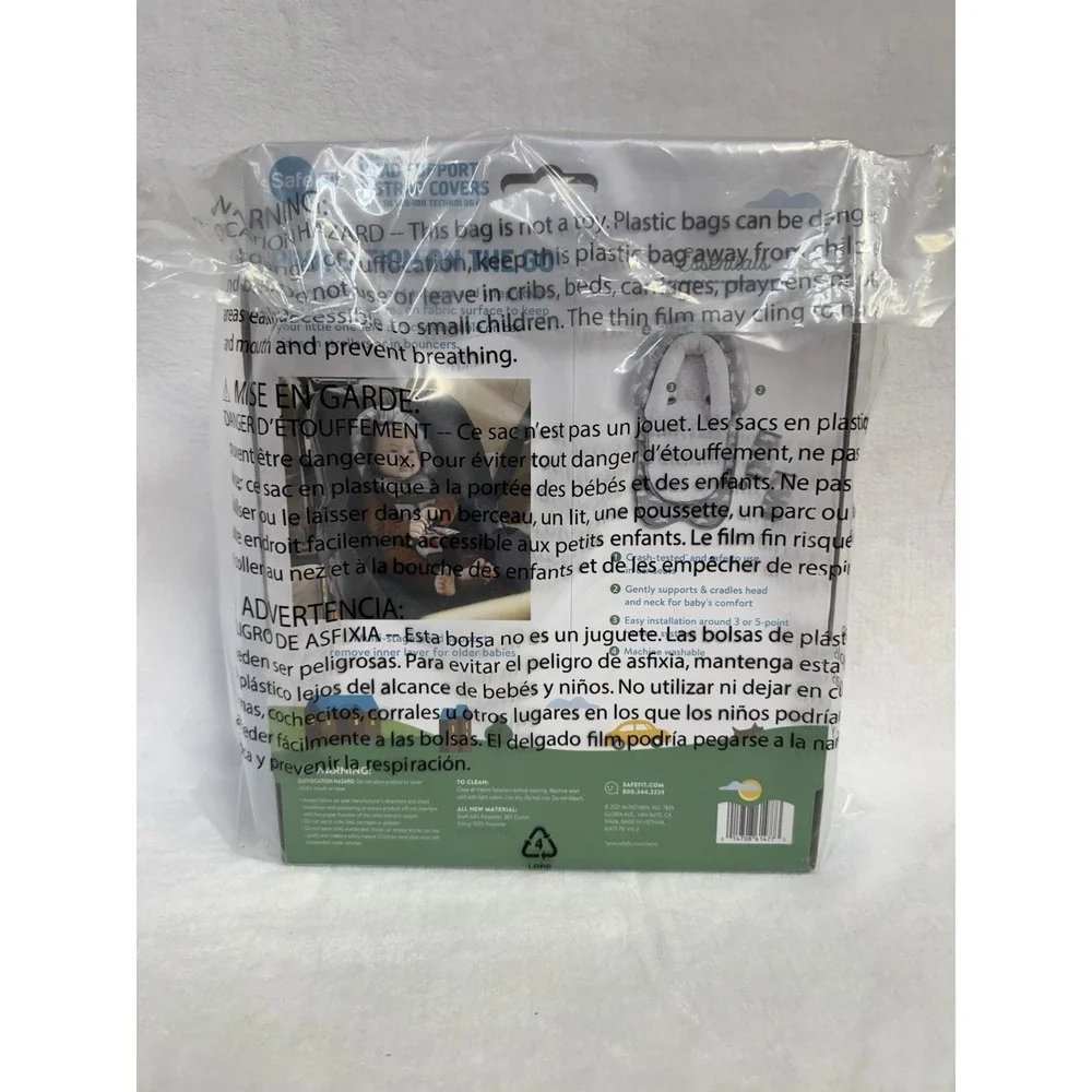 XTRAGUARD SafeFit Head Support & Strap Covers Baby (Silver-Ion Technology) NEW
